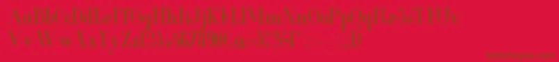 GlamorMediumcondensed-fontti – ruskeat fontit punaisella taustalla
