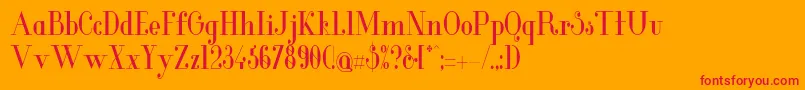 GlamorMediumcondensed Font – Red Fonts on Orange Background