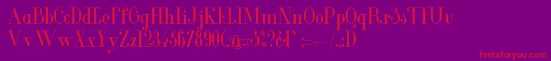 フォントGlamorMediumcondensed – 紫の背景に赤い文字