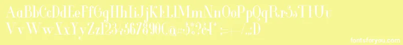 フォントGlamorMediumcondensed – 黄色い背景に白い文字