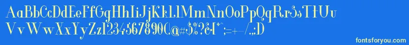 GlamorMediumcondensed Font – Yellow Fonts on Blue Background