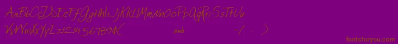 JewelHill-fontti – ruskeat fontit violetilla taustalla