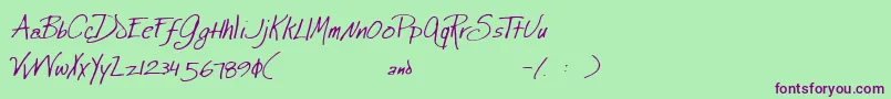 JewelHill Font – Purple Fonts on Green Background