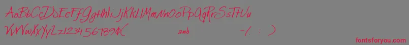 JewelHill Font – Red Fonts on Gray Background