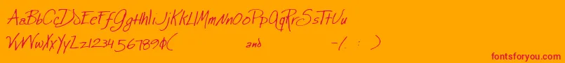 JewelHill Font – Red Fonts on Orange Background