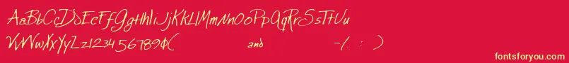 JewelHill Font – Yellow Fonts on Red Background