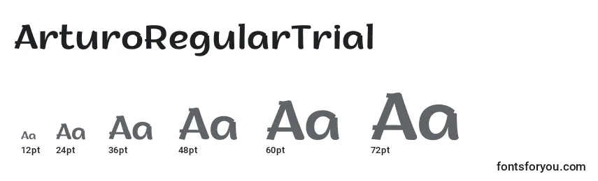 Размеры шрифта ArturoRegularTrial
