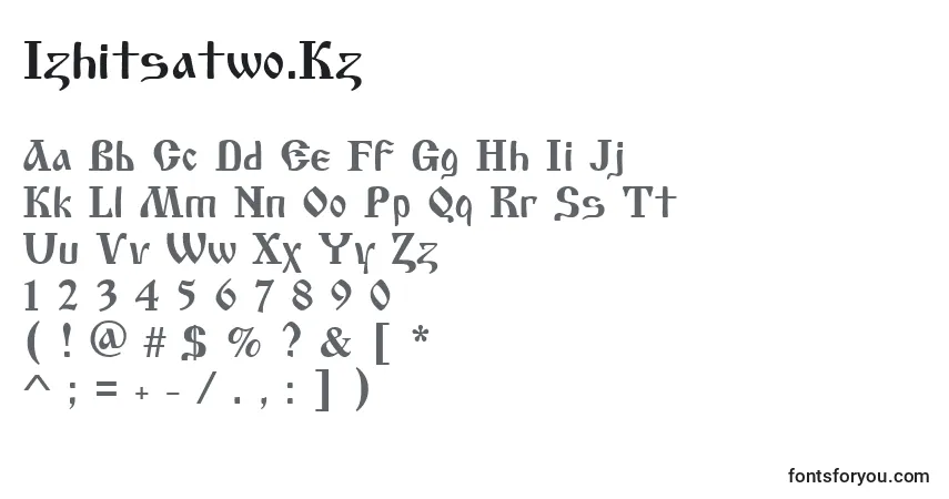 Fuente Izhitsatwo.Kz - alfabeto, números, caracteres especiales
