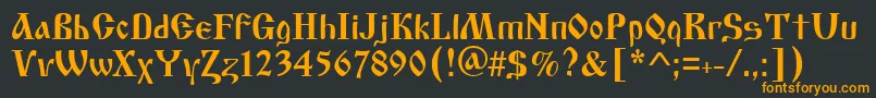 Izhitsatwo.Kz Font – Orange Fonts on Black Background