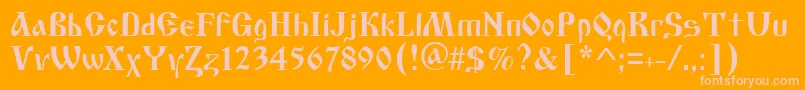 Izhitsatwo.Kz Font – Pink Fonts on Orange Background