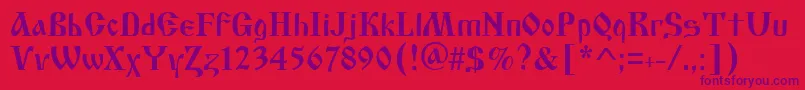 Izhitsatwo.Kz Font – Purple Fonts on Red Background