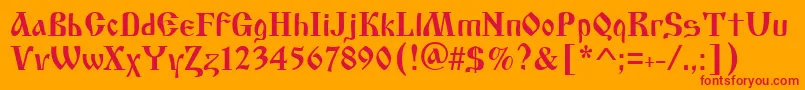 Izhitsatwo.Kz Font – Red Fonts on Orange Background