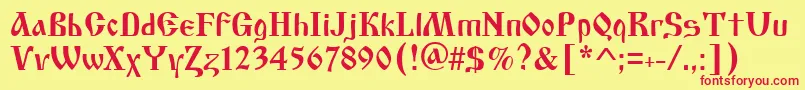 Izhitsatwo.Kz Font – Red Fonts on Yellow Background