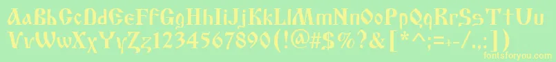 Izhitsatwo.Kz Font – Yellow Fonts on Green Background