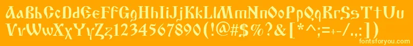 フォントIzhitsatwo.Kz – オレンジの背景に黄色の文字