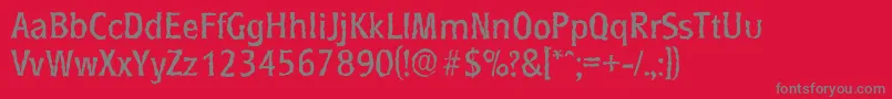 RoundestrandomRegular-Schriftart – Graue Schriften auf rotem Hintergrund