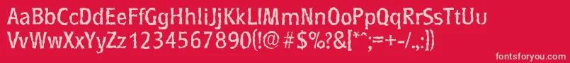 Czcionka RoundestrandomRegular – różowe czcionki na czerwonym tle
