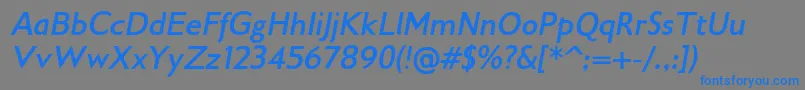 Gilliusadfno2Bolditalic Font – Blue Fonts on Gray Background