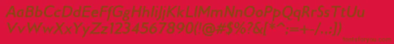 Gilliusadfno2Bolditalic Font – Brown Fonts on Red Background