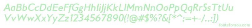 Gilliusadfno2Bolditalic Font – Green Fonts on White Background