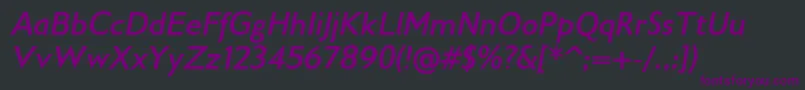 Gilliusadfno2Bolditalic Font – Purple Fonts on Black Background