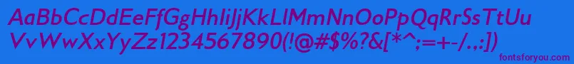 Gilliusadfno2Bolditalic Font – Purple Fonts on Blue Background