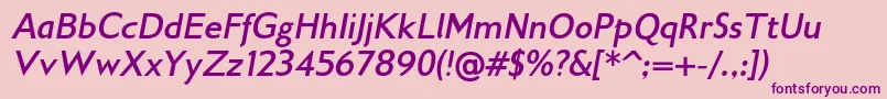 Gilliusadfno2Bolditalic Font – Purple Fonts on Pink Background