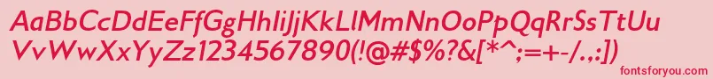 フォントGilliusadfno2Bolditalic – ピンクの背景に赤い文字