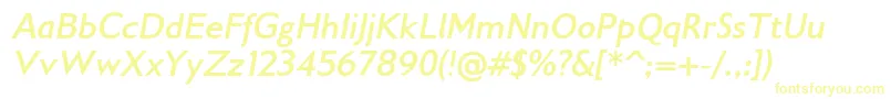 Gilliusadfno2Bolditalic Font – Yellow Fonts on White Background
