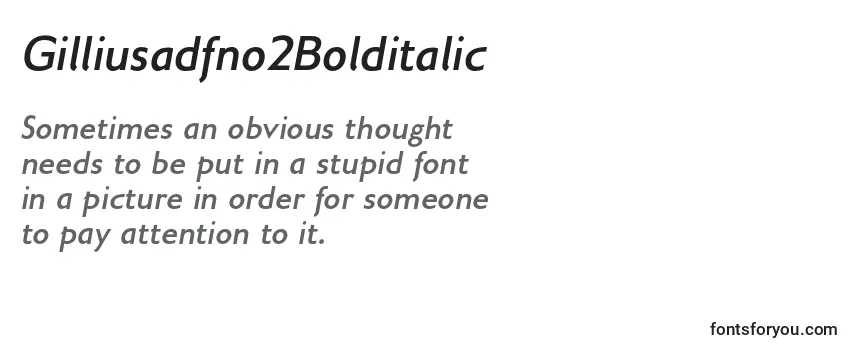 Review of the Gilliusadfno2Bolditalic Font