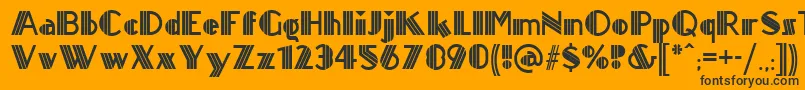 Titanick ffy-Schriftart – Schwarze Schriften auf orangefarbenem Hintergrund