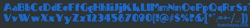 Titanick ffy-Schriftart – Blaue Schriften auf schwarzem Hintergrund