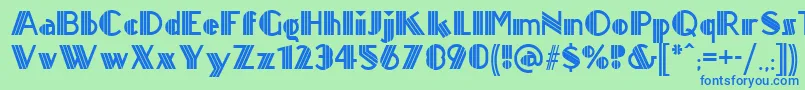 Titanick ffy-Schriftart – Blaue Schriften auf grünem Hintergrund