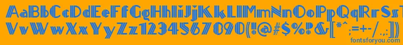 Titanick ffy-Schriftart – Blaue Schriften auf orangefarbenem Hintergrund