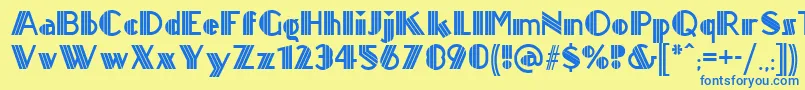 Titanick ffy Font – Blue Fonts on Yellow Background