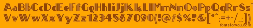 Titanick ffy-Schriftart – Braune Schriften auf orangefarbenem Hintergrund