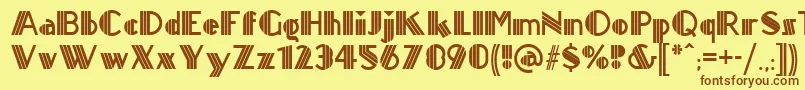 Titanick ffy-Schriftart – Braune Schriften auf gelbem Hintergrund