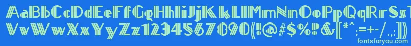 Titanick ffy Font – Green Fonts on Blue Background