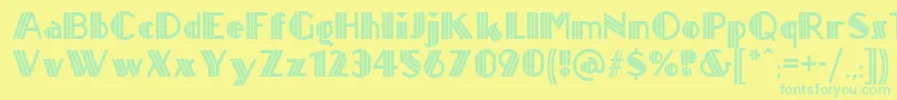 Titanick ffy Font – Green Fonts on Yellow Background