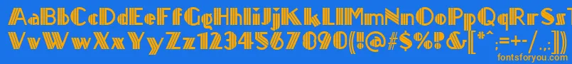 Titanick ffy Font – Orange Fonts on Blue Background
