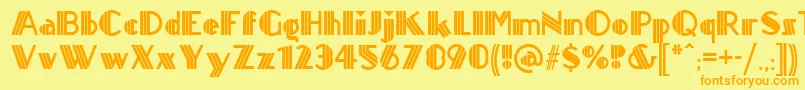 Titanick ffy-Schriftart – Orangefarbene Schriften auf gelbem Hintergrund