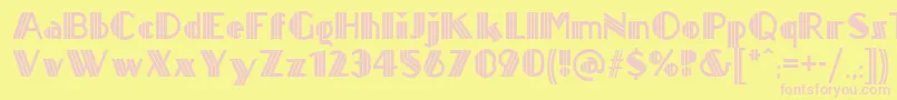 Titanick ffy Font – Pink Fonts on Yellow Background