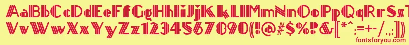 Titanick ffy-Schriftart – Rote Schriften auf gelbem Hintergrund