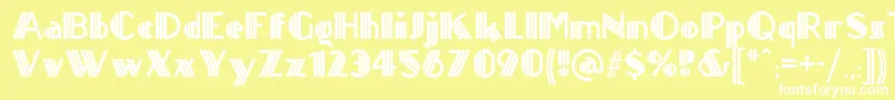 Titanick ffy-Schriftart – Weiße Schriften auf gelbem Hintergrund