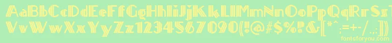 Titanick ffy Font – Yellow Fonts on Green Background