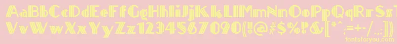 Titanick ffy Font – Yellow Fonts on Pink Background
