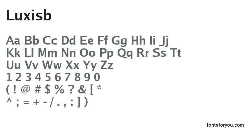 A fonte Luxisb – alfabeto, números, caracteres especiais