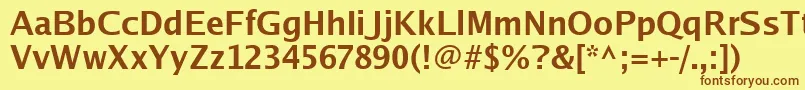 Luxisb-fontti – ruskeat fontit keltaisella taustalla