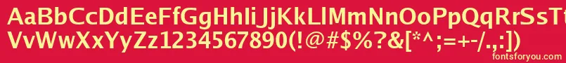 Luxisb Font – Yellow Fonts on Red Background