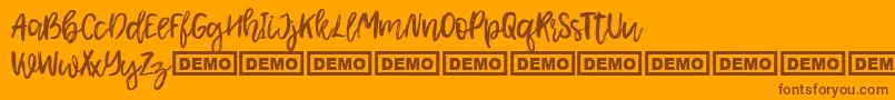 Weitere Informationen zur Shamber-Schriftart Shamber-Schriftart – Braune Schriften auf orangefarbenem Hintergrund